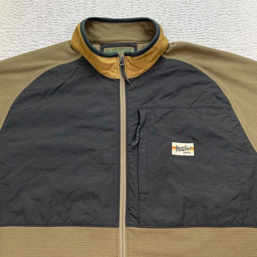 Howler Bros Talisman Grid Fleece Jacket Mens Size XL Olive Full Zip Outdoor - Picture 2 of 11